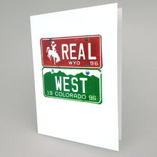 Load image into Gallery viewer, Real West: Wyoming & Colorado License Plates note card